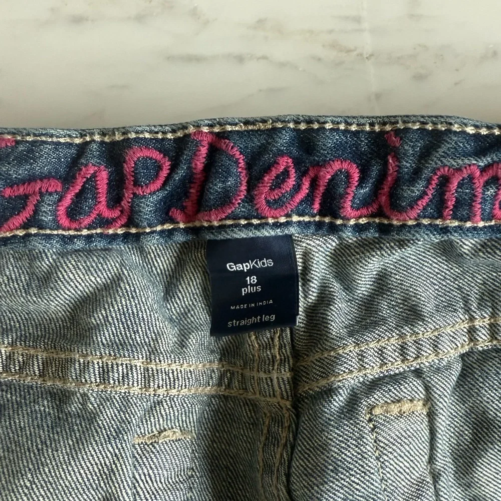 Gap Denim Jeans GIRLS Plus Pants Size 18 Plus Adjustable waist Patchwork